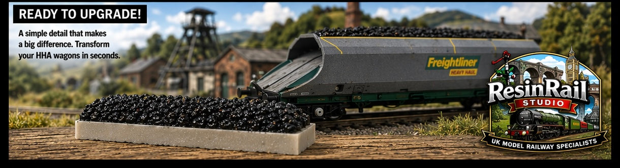 N Gauge Coal Load Insert for Graham Farish 100 Ton HHA Bogie Wagon | Realistic Resin Load