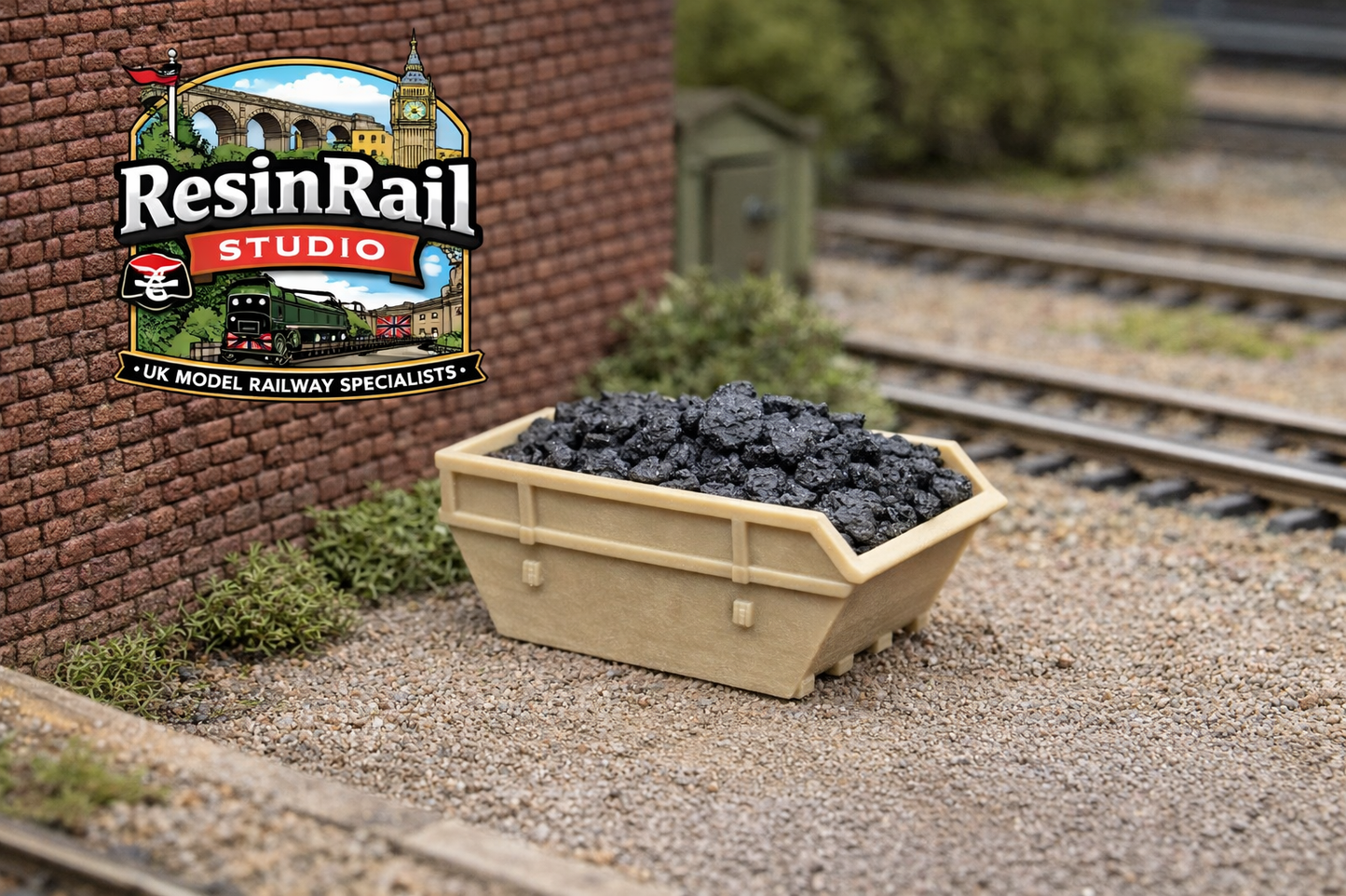 N Gauge 1:148 Builders Skips x4 – UK Resin Model Railway Yard Detail