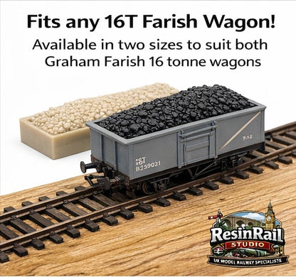 N Gauge 16 Ton Mineral Wagon Coal Load Insert | Resin Rail Studio