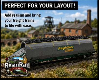 N Gauge Coal Load Insert for Graham Farish 100 Ton HHA Bogie Wagon | Realistic Resin Load