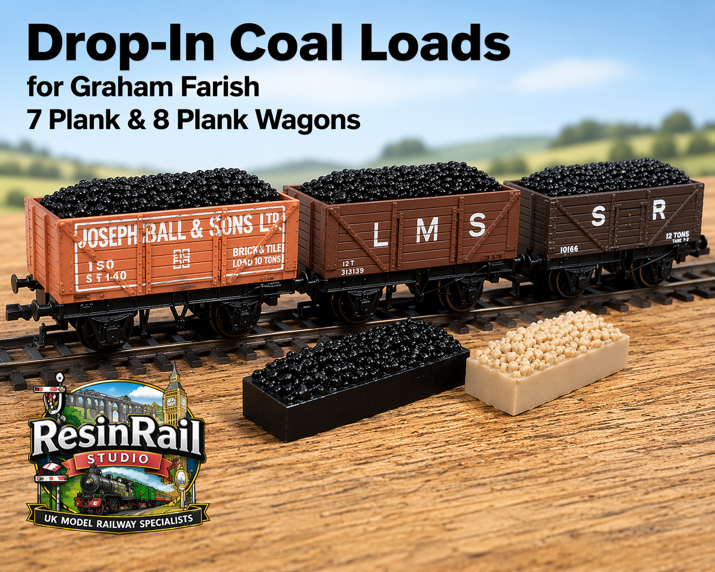 1:148 UK N Gauge Graham Farish 7 and 8 Plank Wagon Drop-In Wagon Load Inserts